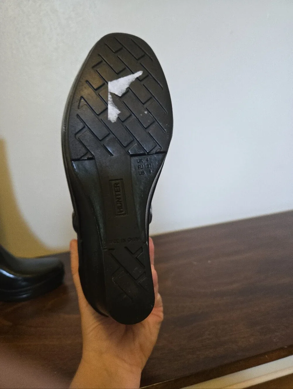Hunter Kellan Wedge Round Toe Rain Boots Black 6